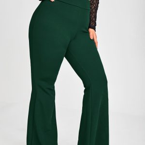 Plus Size Women High Waist Bell-Bottom Casual Fashion Pants