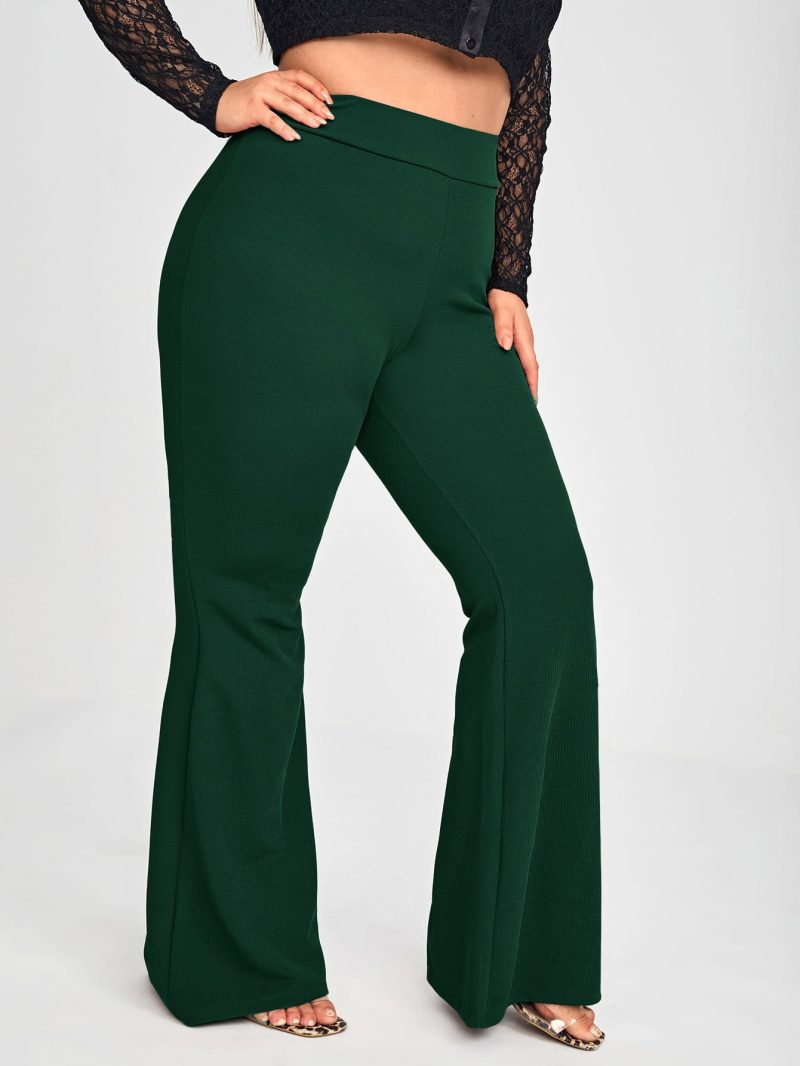 Plus Size Women High Waist Bell-Bottom Casual Fashion Pants