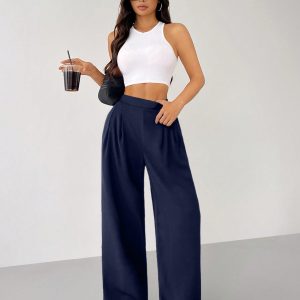 Women's Solid Color Simple Daily Basic Pants