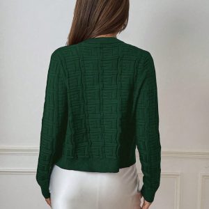 Women's Solid Color Button Front Long Sleeve Casual Blouse