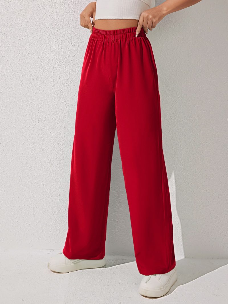 Solid Wide Leg Pants