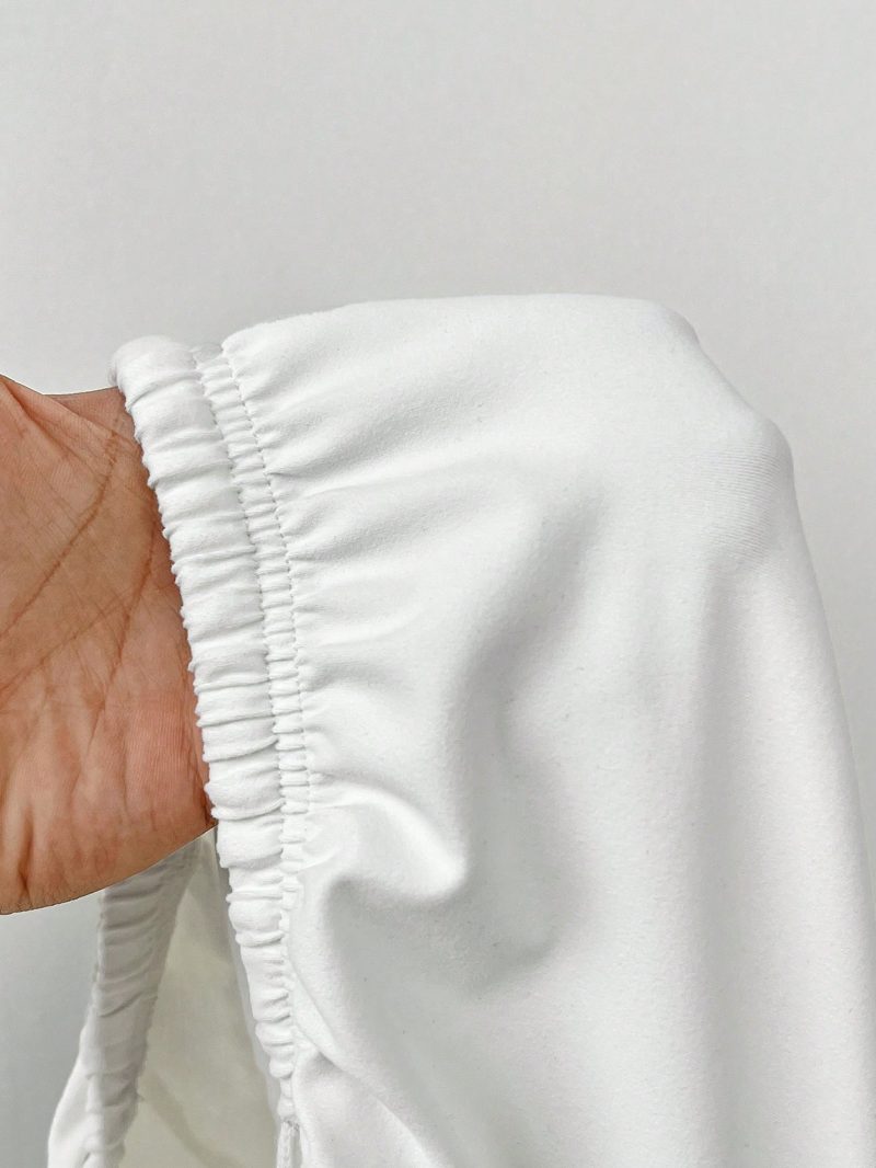 Soft White Knitted Home Pants, Loose Pant