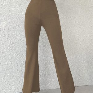 Women's Solid Color Simple Daily Flared Pants
