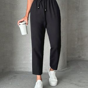 Pants With Drawstring, Slanted Pockets