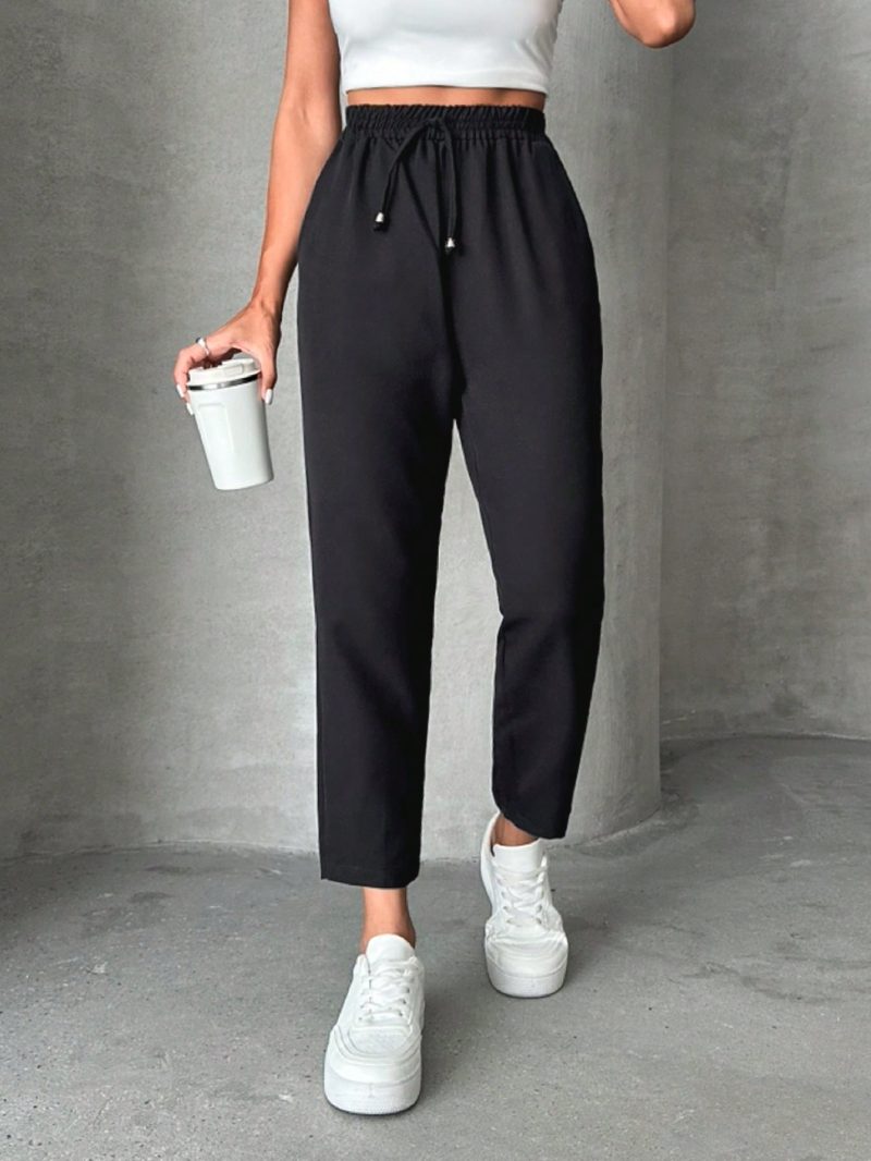 Pants With Drawstring, Slanted Pockets