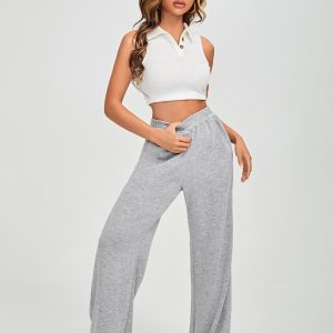 Slant Pocket Wide Leg Pants