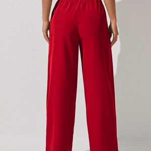 Solid Wide Leg Pants