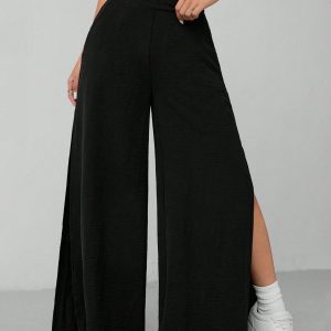 Women's Suit Pants With High Side Slits To The Thigh