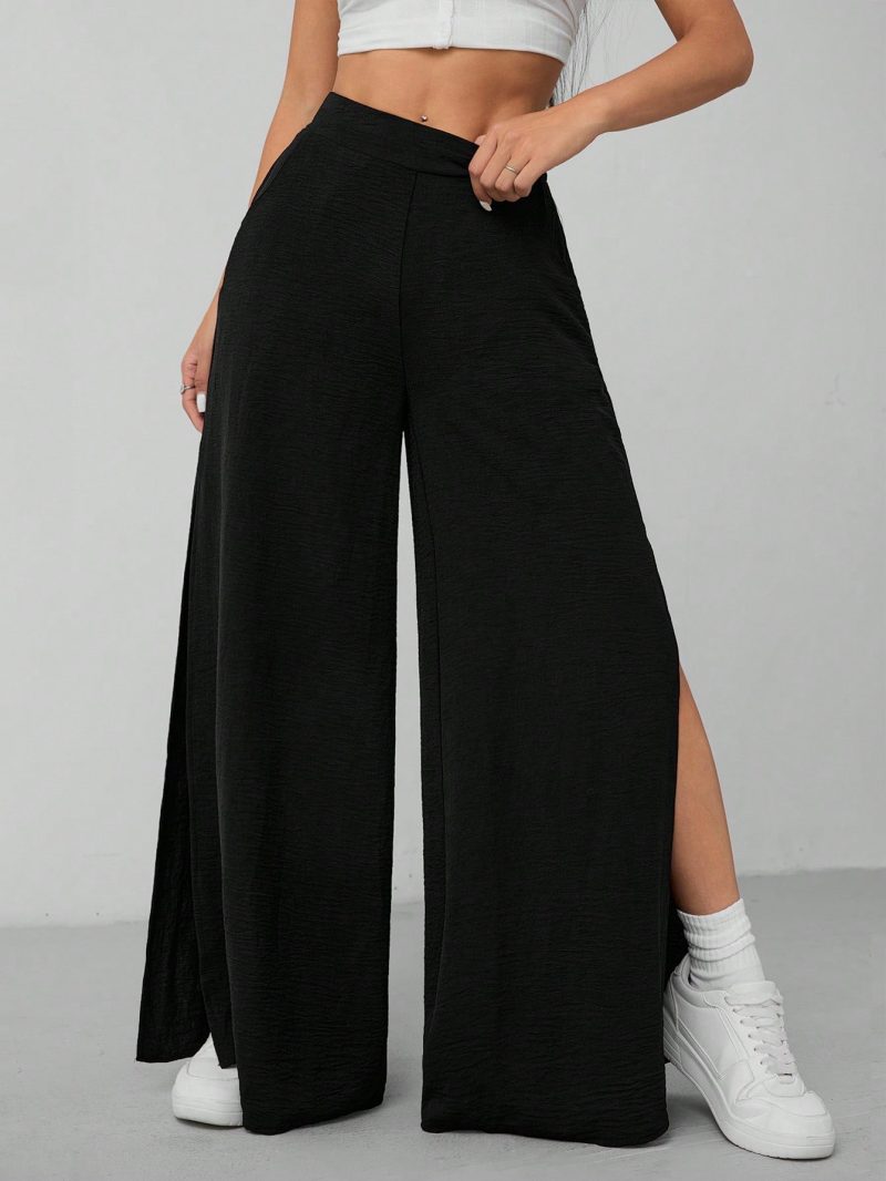 Women's Suit Pants With High Side Slits To The Thigh
