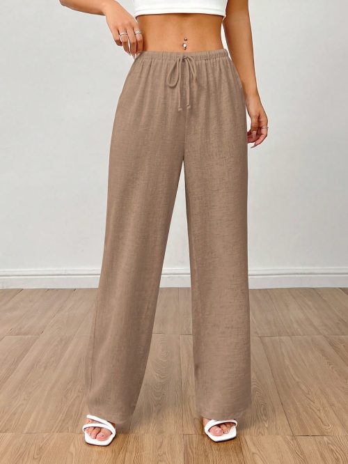 Women's Linen High Waisted Summer Baggy Pants