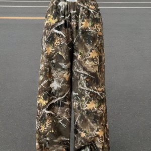 Fashionable Street Trend Camouflage Printed Low Waist Woven Women's Wide Leg Trousers