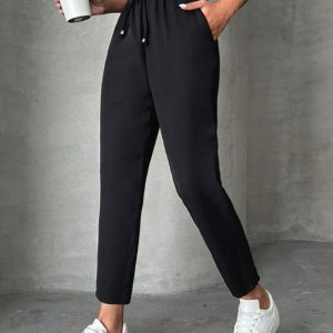 Pants With Drawstring, Slanted Pockets