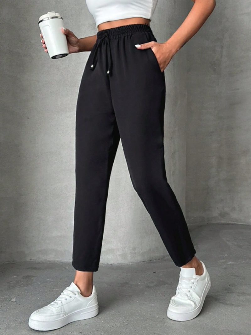 Pants With Drawstring, Slanted Pockets