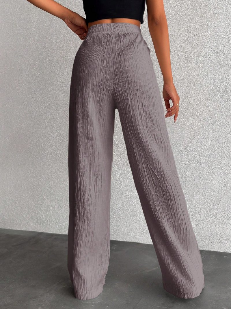 Women's Solid Color Long Waist Drawstring Pants