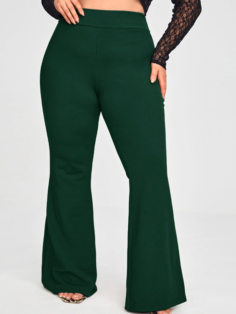 Plus Size Women High Waist Bell-Bottom Casual Fashion Pants