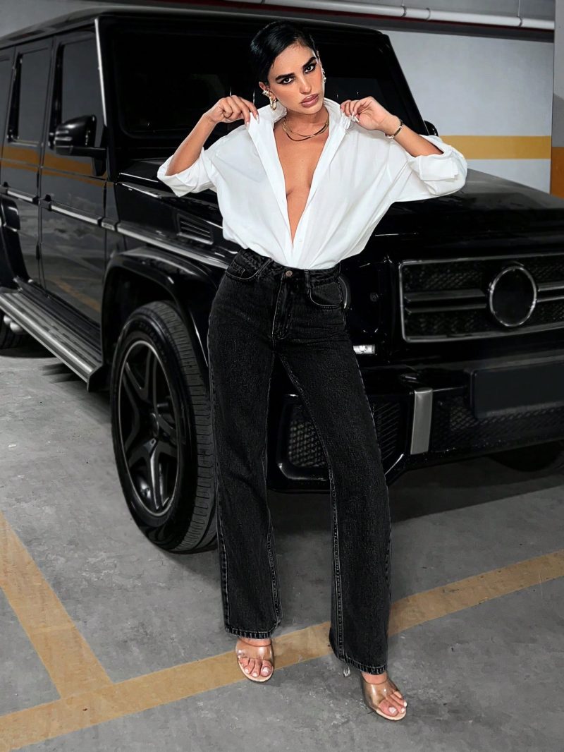 Casual Washed Straight-Leg Jeans