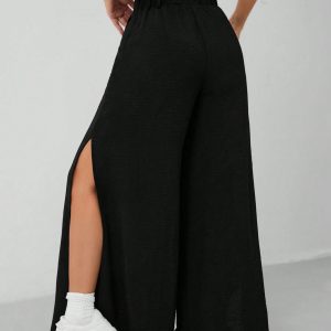 Women's Suit Pants With High Side Slits To The Thigh