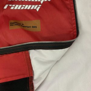 Letter Print Contrast Color Drop Shoulder Bomber Jacket