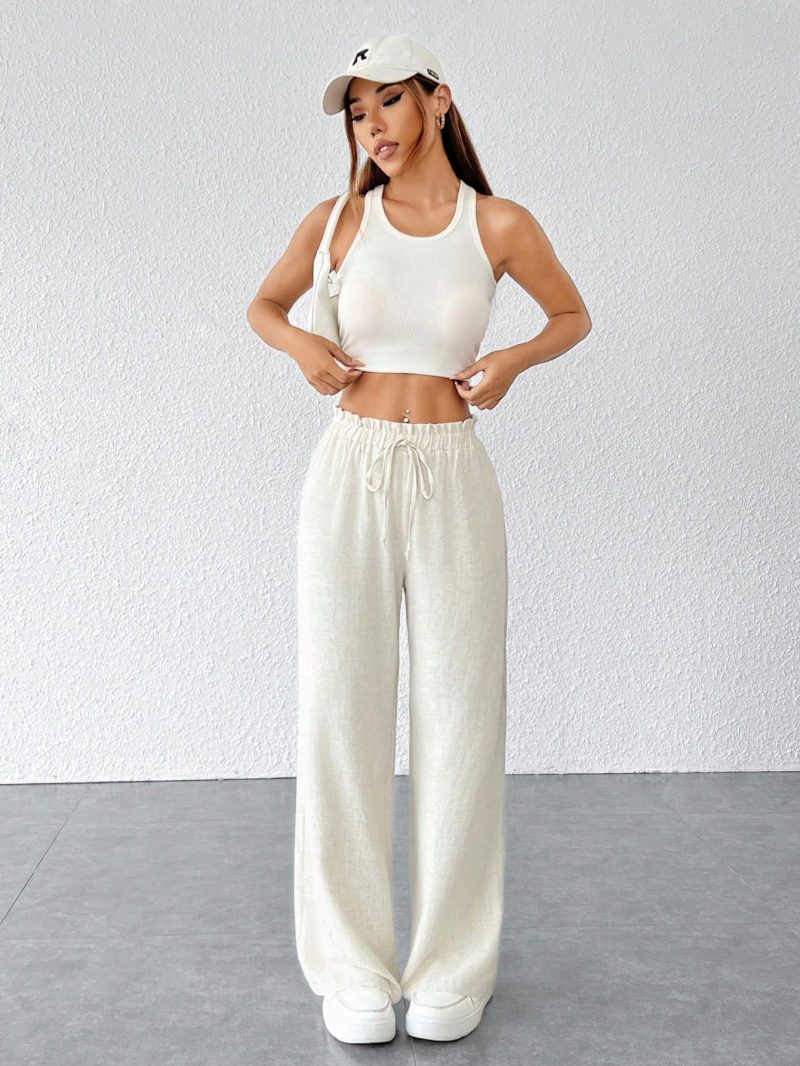 Paperbag Waist Wide Leg Pants
SKU: Sw2211079641121261