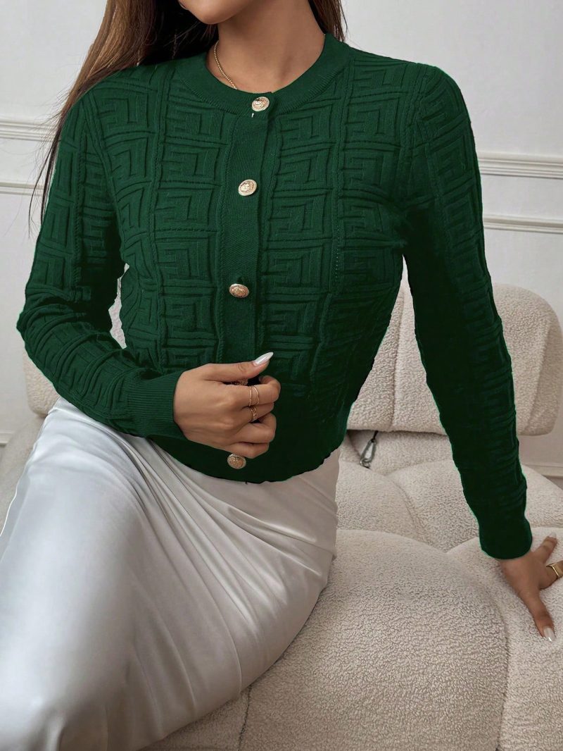 Women's Solid Color Button Front Long Sleeve Casual Blouse
