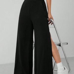 Women's Suit Pants With High Side Slits To The Thigh