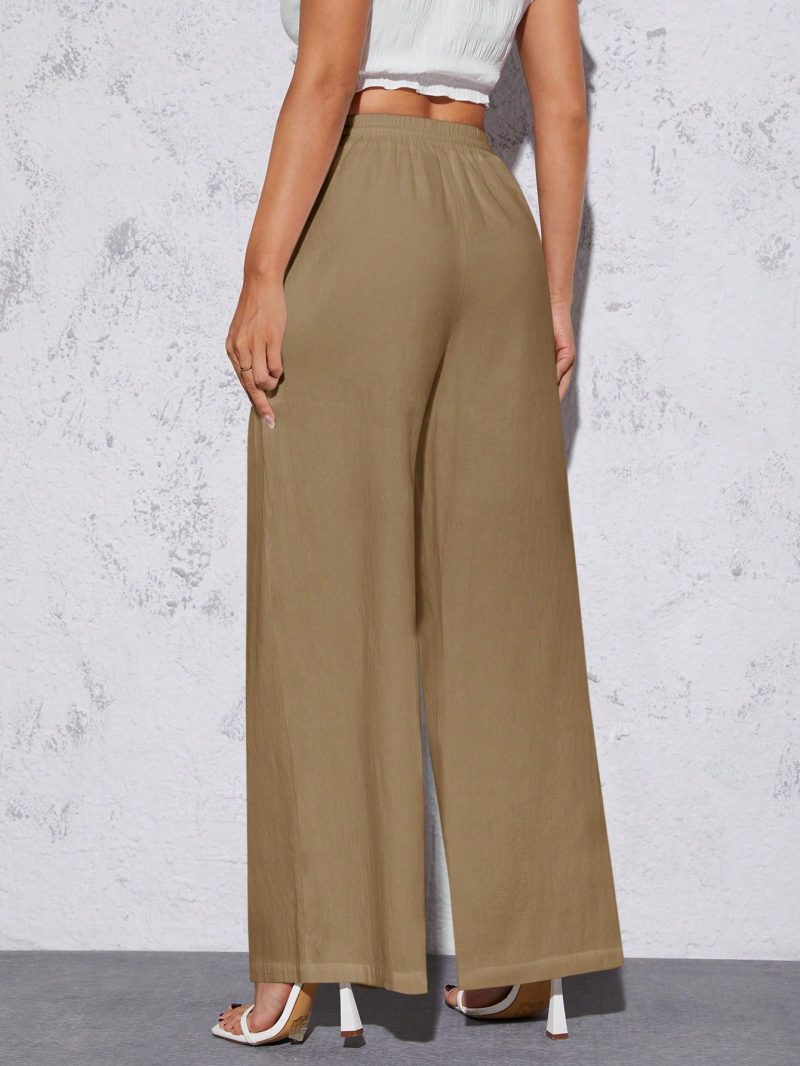 Women's Solid Color Simple Daily Style Belted Long Pants
