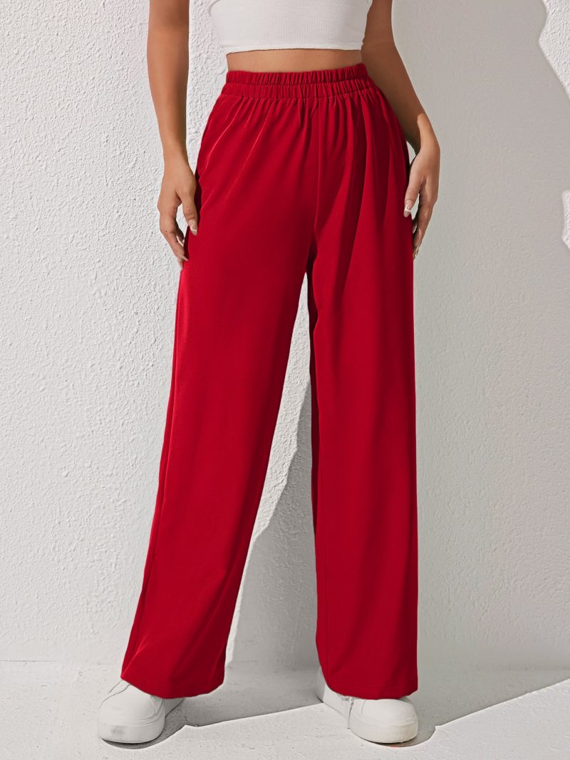Solid Wide Leg Pants