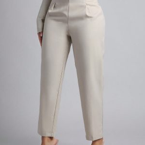 Spring Women Outfit Belted Straight Leg Pants