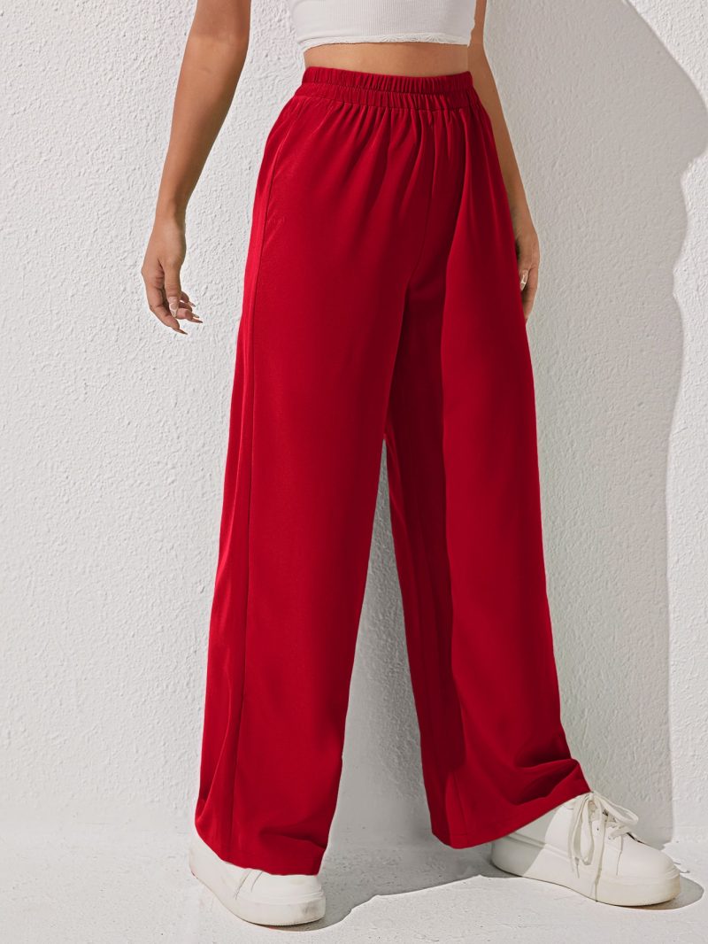 Solid Wide Leg Pants