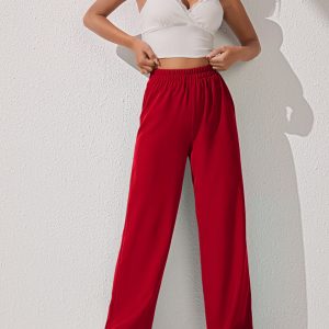 Solid Wide Leg Pants
