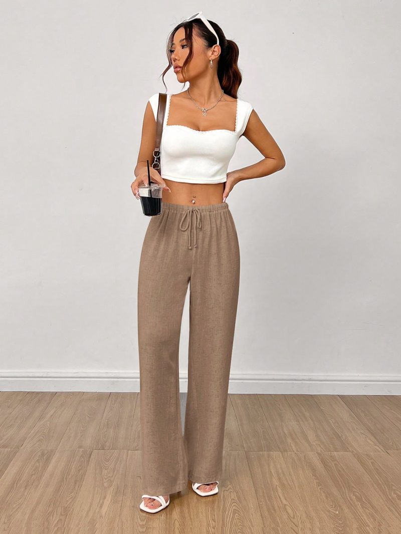 Women's Linen High Waisted Summer Baggy Pants