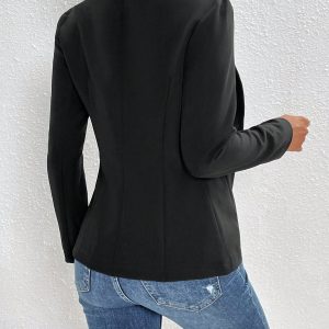 Lapel Neck Open Front Blazer