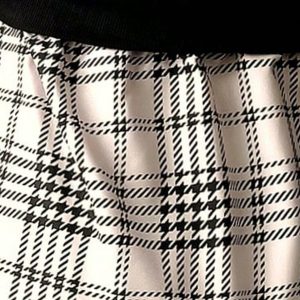 Retro American Casual Commuter Color Block Plaid Shirt Collar Blouse