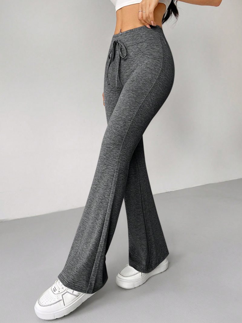 Retro Style Tie Waist Flare Leg Sweatpants