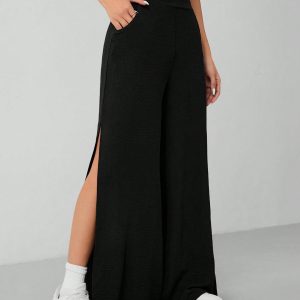 Women's Suit Pants With High Side Slits To The Thigh