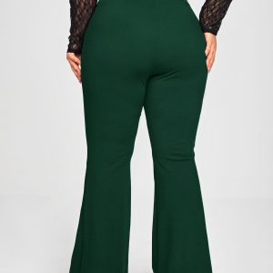 Plus Size Women High Waist Bell-Bottom Casual Fashion Pants