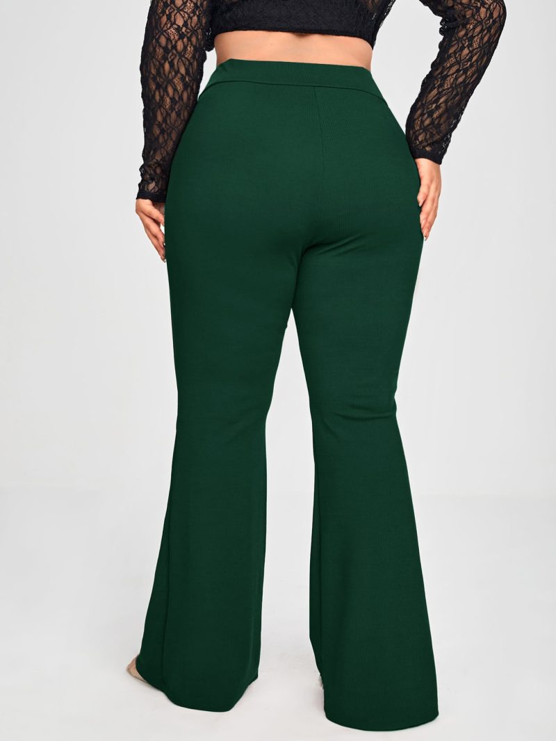 Plus Size Women High Waist Bell-Bottom Casual Fashion Pants
