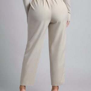 Spring Women Outfit Belted Straight Leg Pants