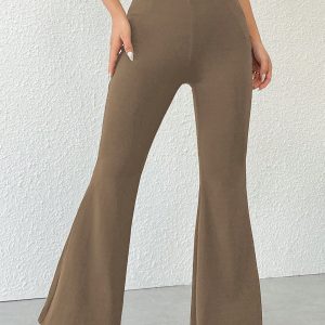 Women's Solid Color Simple Daily Flared Pants