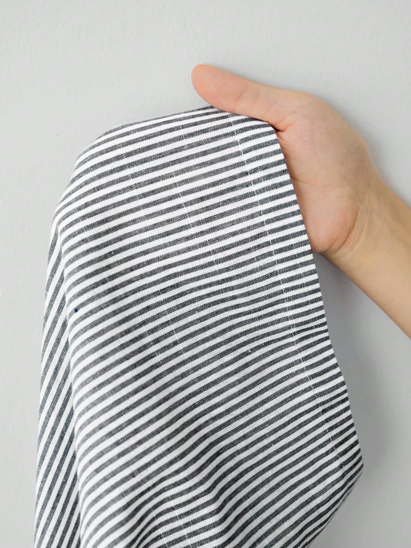 Autumn Blue Striped Contrast Waist Woven Women's Trousers