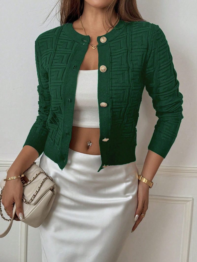 Women's Solid Color Button Front Long Sleeve Casual Blouse