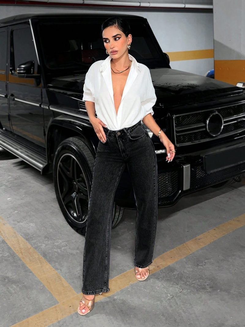 Casual Washed Straight-Leg Jeans